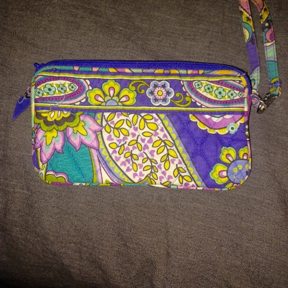 Vera Bradley Purple Paisley Wristlet